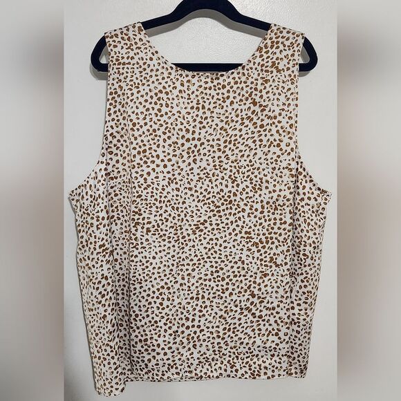 NWT J.Crew Printed Button Back Shell Sleeveless Top Round Neck Size L - Picture 2 of 4